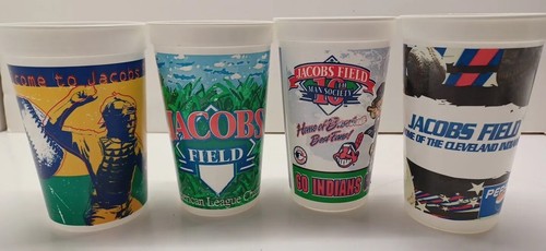 Cleveland Indians Souvenir 4-Cups Vintage 1990s Chief Wahoo Jacobs Field - Photo 2/23