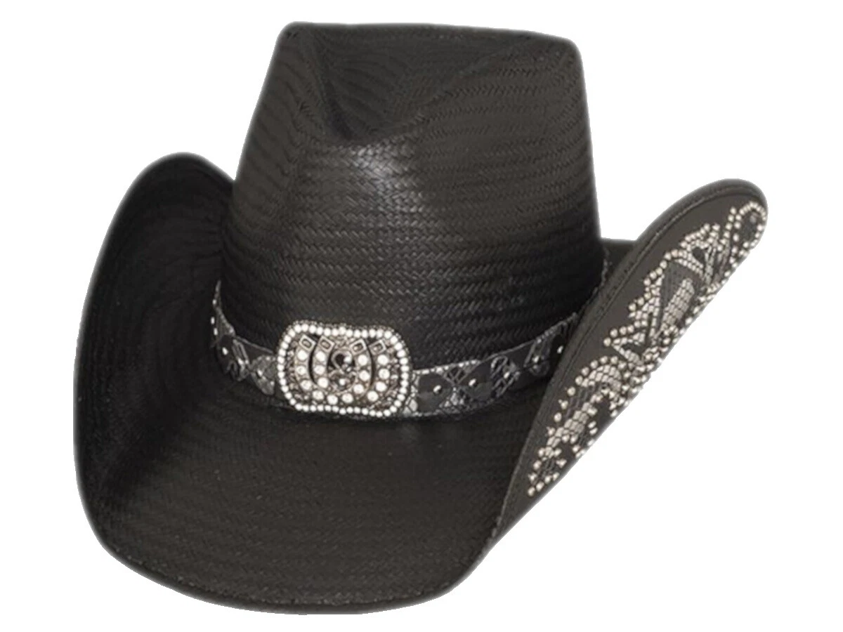Cowboy Hat Black Straw for Women