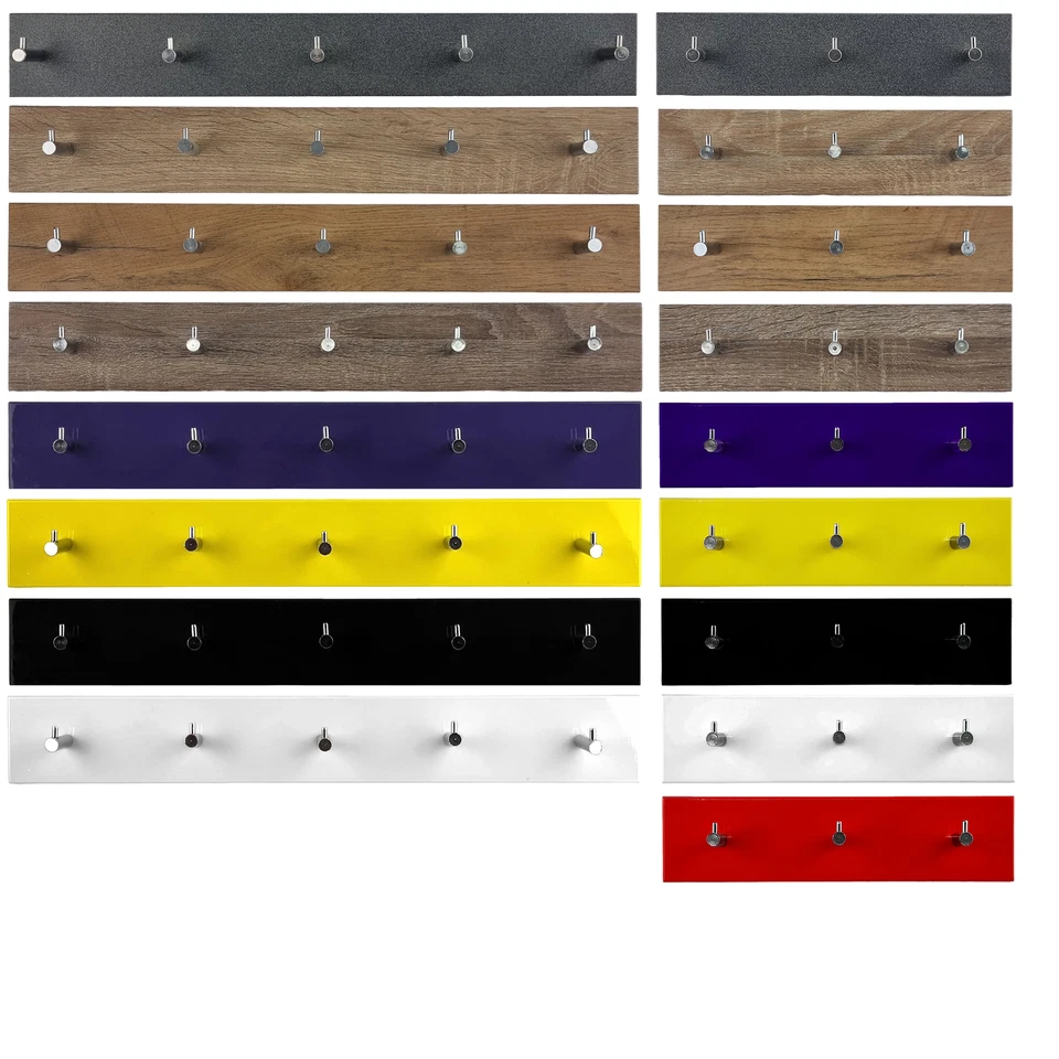 Hakenleiste Garderobenhaken Wandhaken Kleiderhaken Wandgarderobe Holz Metall MDF - Bild 3 von 4