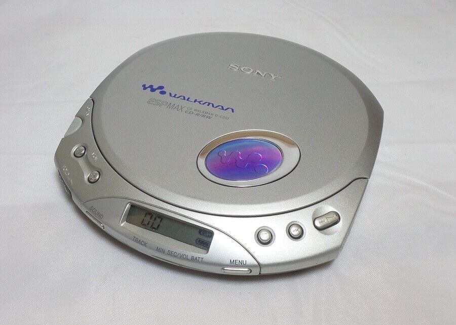 Sony DE351 Silver CD Walkman Portable CD Player - Silver (D Sony DE351 Silver CD Walkman Portable CD Player - Silver (D