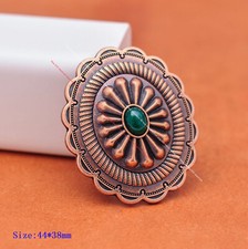 6X Antique Copper Flower Pattern LeatherCraft Belt Saddle Conchos 44 38MM