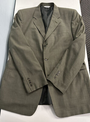 Joseph Feiss 44L Poly/Wool Mens 3-button blazer Green