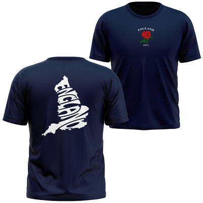 England Silhouette T-Shirt für Kinder Shirt Rugby Country Englisch Rose Tee Jungen...