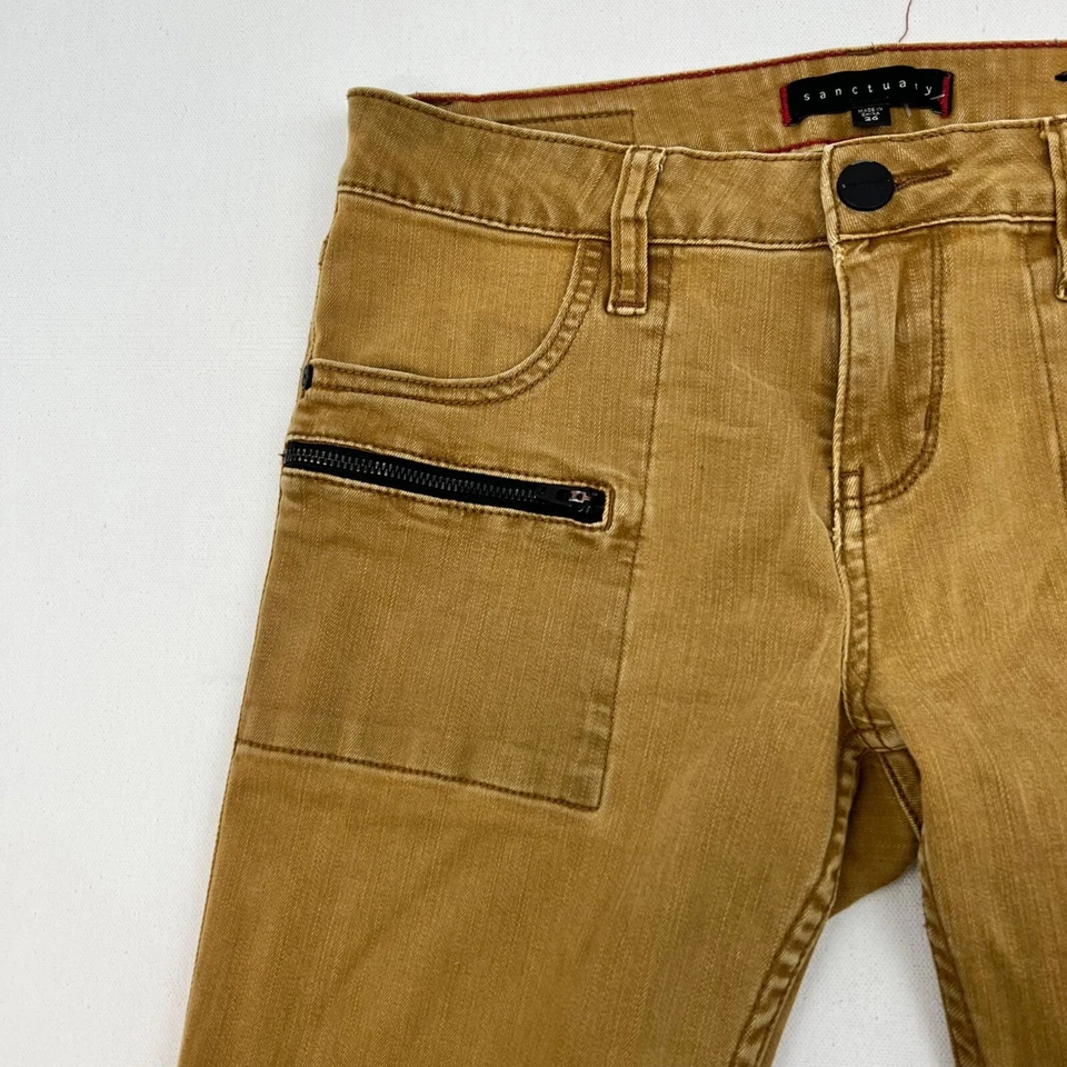Sanctuary женщин Ace Jean узкие лодыжки молнии заниженной желтовато-коричневый размер 26 талии - Изображение 4 из 4