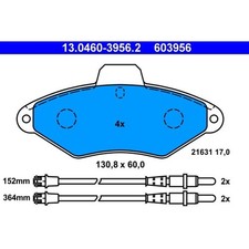 ATE 13.0460-3956.2 Bremsbelagsatz für CITROEN XANTIA X1 X2 Bremse Bremsbeläge