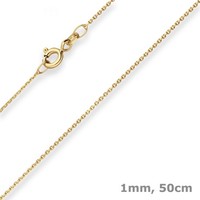 1Mm Ankerkette Diamantiert Kette Collier Halskette Aus 585 Gold Gelbgold 50Cm