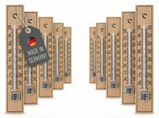 10 Stück Außen Garten Thermometer Set Holz 17cm Innen -25 bis +50°C Analog