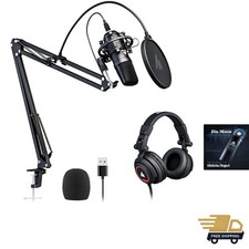 Microphone with Studio Headphone Set 192kHz/24bit Vocal Condenser Cardioid Po...