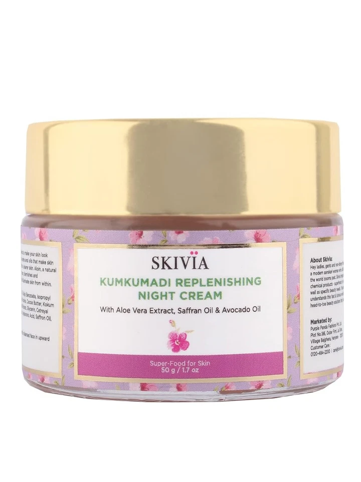 Skivia Kumkumadi Replenishing Night Cream For All Skin Types 50gm - Image 2 of 4