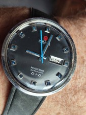 RARO OROLOGIO VINTAGE ROAMER MUSTANG AUTOMATICO SVIZZERO DA UOMO GIORNO E DATA_4091