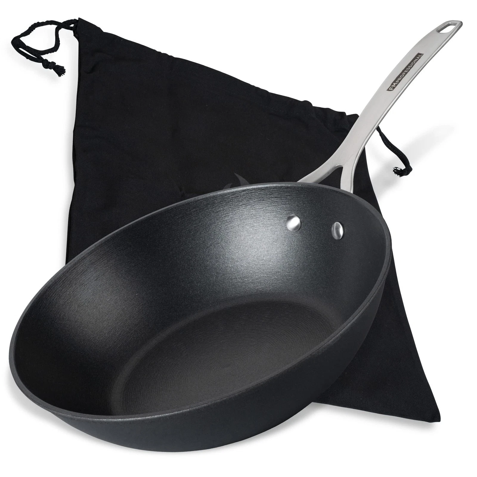 Force Cast Iron Wok Pan 28cm - Frying Pan with High Quality Non Stick...