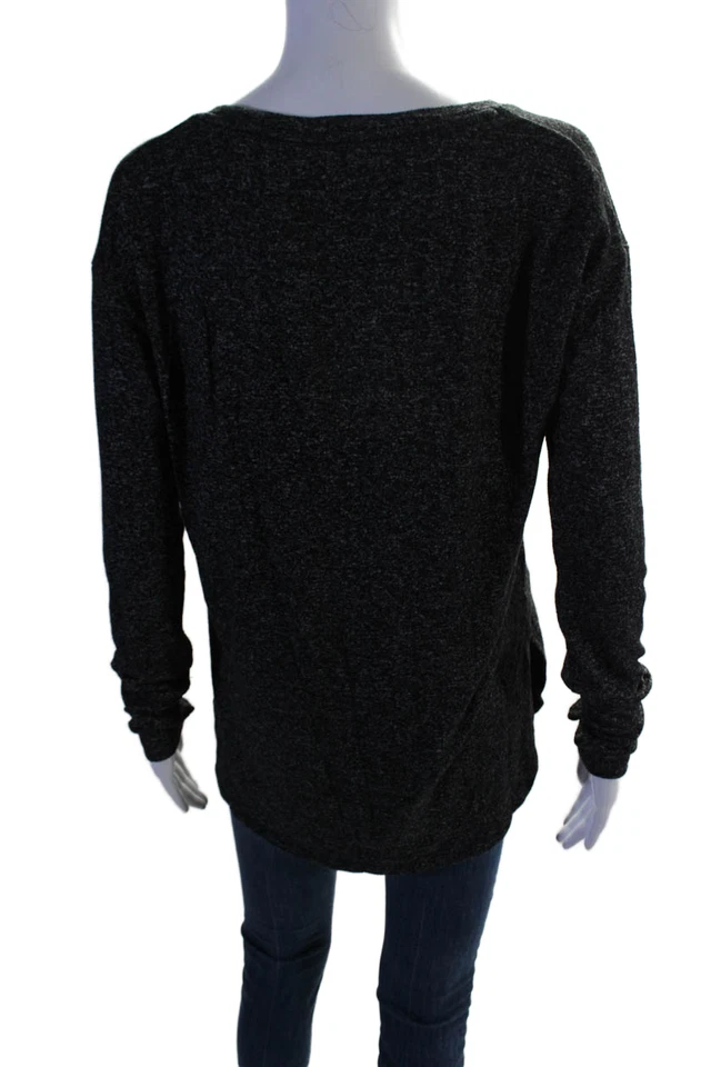 Top de entrenamiento básico Athleta para mujer cuello redondo manga larga negro talla S Foto 3 de 4