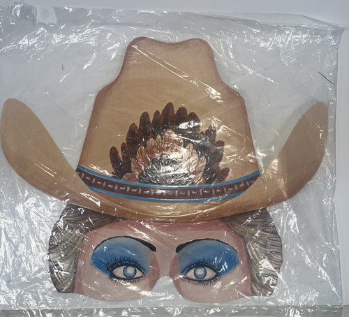 Mask 56 Cowgirl Halloween Vintage Paper Masquerade Die Cut Amscan Masque