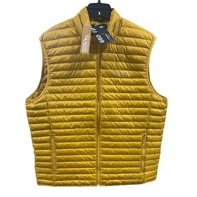 New Eddie Bauer Mens Large Gold Yellow Microlight 650 FP Down Zip