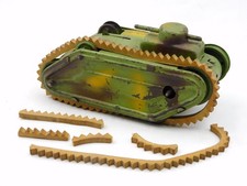 WWI Tin Toy Tank 13Cm Germany Camouflage 1930S Wind Up Lineol
