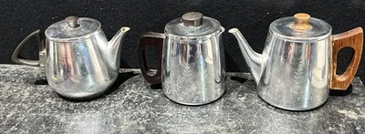 X 3 Vintage Sona Edelstahl Teekannen Mid Century Ref Gc8