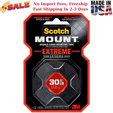 Scotch Extremely Strong Mounting Tape, 1-inch X 60-inches, Black, Holds up to 30