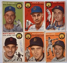 1954 Topps Signed Card Lot Bob Miller, Kress, Dropo, Matt Batts, Garver, Lund