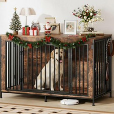 XL Dog Crate Furniture 48''  Extra Large Heavy Duty Anti-Chew Dog Kennel  Rust