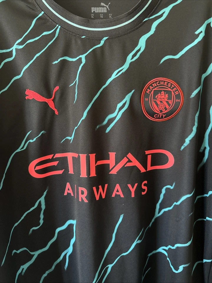 Men’s Puma Erling Haaland #9 Manchester City Jersey 2023/24 Third Sz XL - NWOT - Image 2 of 4