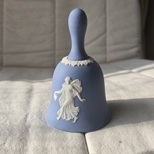 Retired Wedgwood 4" Blue Jasperware White Cameo Bell Danbury Mint Made/England