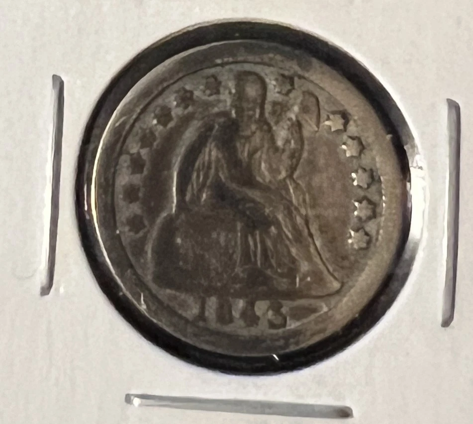 Circulated Silver Seated Liberty Dimes (1837-1891) 1843 Year for