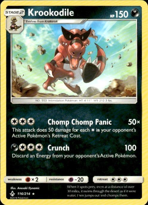 Pokemon Krookodile SM - Unbroken Bonds 116/214 Light Play LP+ or Better