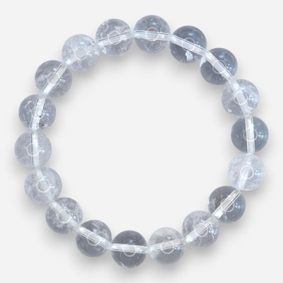 Klar Quarz 10 mm Natürlicher Edelstein Armband 6-9 Zoll Elastisch mit Box