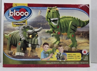 Bloco T-Rex & Triceratops STEM Toy Dinosaurs Interlocking Block - NEW OPENED BOX