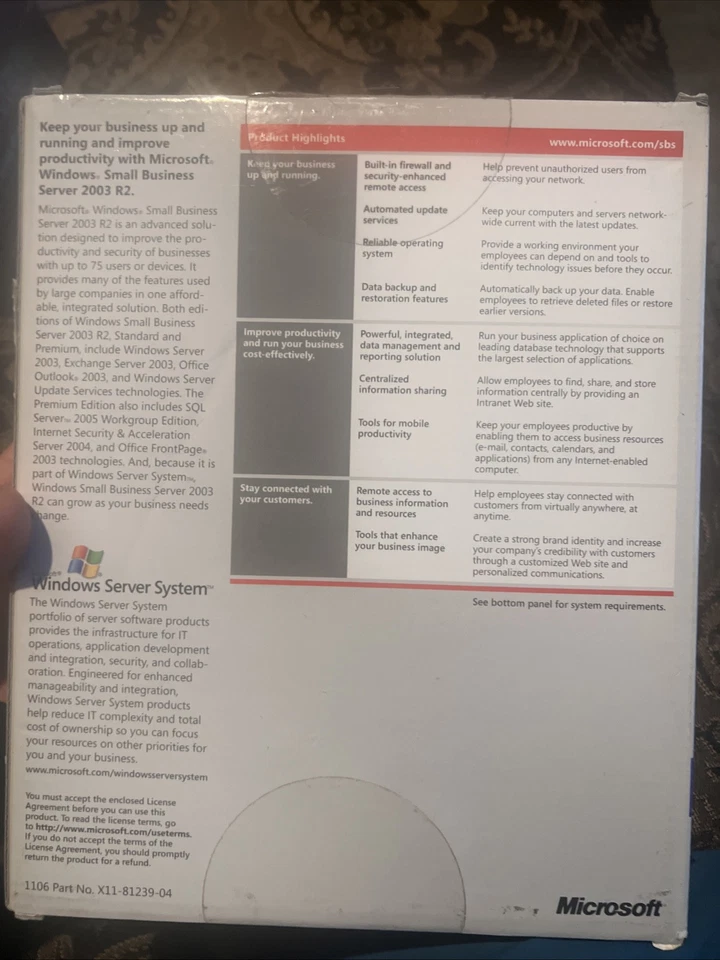 Open Box - T72-01411 Microsoft Small Business Server Premium Edit 2003 R2 5 CAL - Image 2 of 4