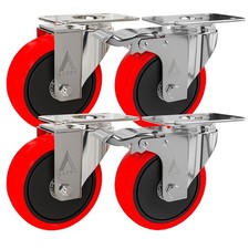 100mm Industrial Heavy Duty Castor Wheels Swivel Double Bearing Trolley UK