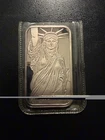 1982 Johnson Matthey Statue of Liberty by MTB 1oz. Silver Art Bar