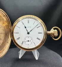 1911 Elgin Grade 290 Pocket Watch Model 6 16s 7J Gold Filled Double Hunter Runs