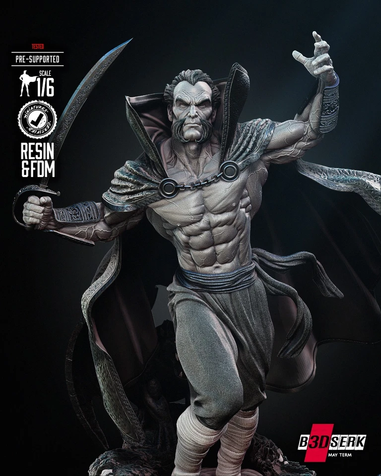 Ra's Al Ghul 3D Resin Statue – Unpainted Model Kit – Batman DC League - Image 3 of 4