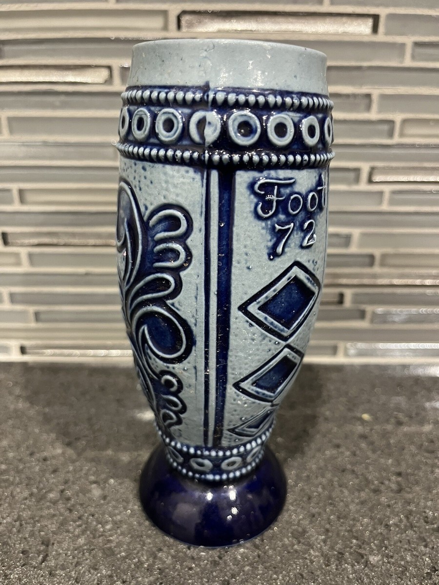Salt Glaze Blue Vase | German Stoneware Beer Stein 260mL