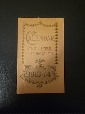 Original 1913-14 Bromo-Seltzer Drug Advertising Calendar/Memo Pad Antique MD