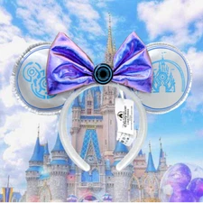 Disney-Park TRON Lightcycle Power Run Headband Blue Minnie Mouse Ears US