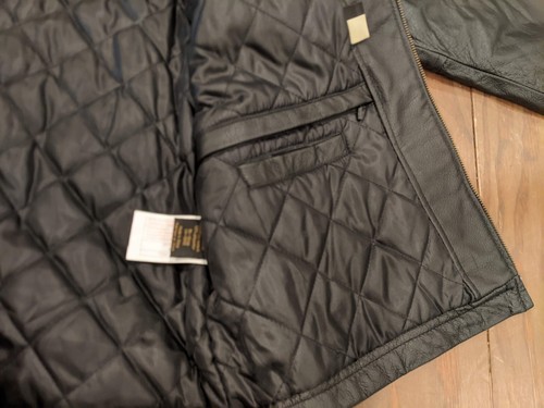 Miller Genuine Draft Beer Mens Black Leather Jacket Quilted Large North End Wear - Picture 13 of 21