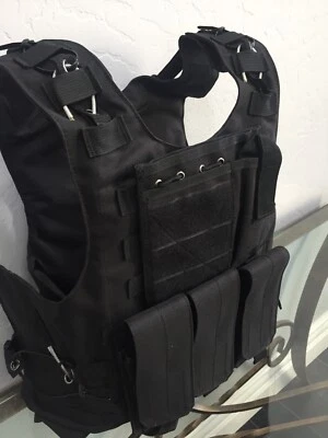 WARLOCK Tactical bulletproof vest FREE 3A Ballistic Inserts Body Armor S M L XL