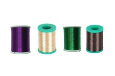 Fishing rod wrapping thread metallic 4 spools of Purple Black Platinum and Green