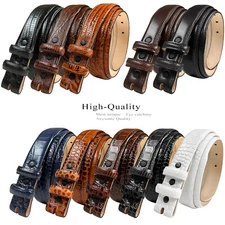 Replacement Belt Strap Italian Calfskin Genuine Leather Dress Belt Fits 1" Wide