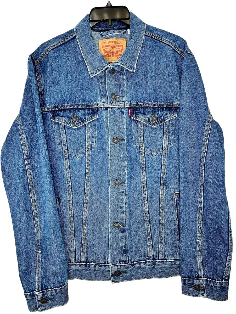 Vintage Levis Jacket Mens Large Jean Denim Trucker Blue Washed