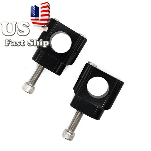 1-1/8" 28mm Billet Handlebar Fat Bar Mount Clamp Adapter Riser Dirt Bike CNC