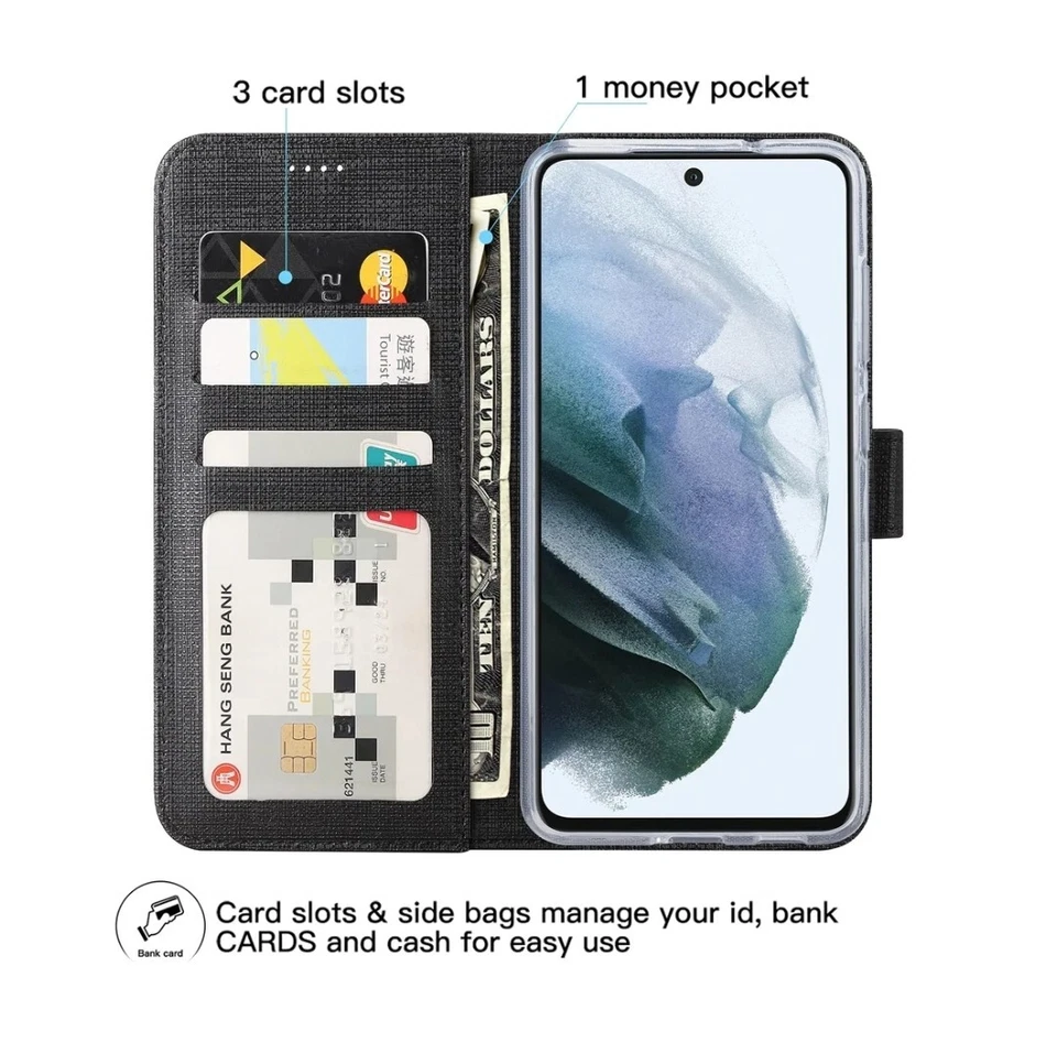 Phone Case for Samsung Galaxy S21 FE Card Wallet | Money Pouch | Kickstand - Image 3 of 4