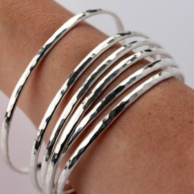 Lovely 925 Sterling Silver Heart Cuff Handmade Jewelry Gift For Wedding E-632