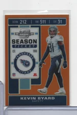 Kevin Byard Titans 17/50 Season Ticket 27 Panini 2019 110620MLCD
