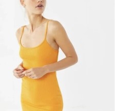 URBAN OUTFITTERS MILLIE RIBBED ORANGE MINI DRESS SIZE SMALL Bodycon