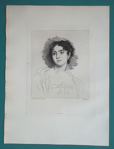 LADY ELLENBOROUGH Advanturer aka Lord Byron's Ianthe - 1873 Original Etching - Picture 2 of 2