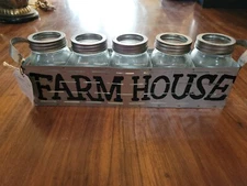 Fiddle & Fern Farmhouse Rustic Centerpiece Flower Vase Rustic Metal New 5 Mason 