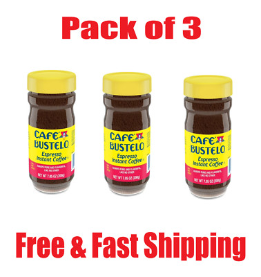 Cafe Bustelo, Espresso Style, Dark Roast Instant Coffee, 7.05 oz Jar